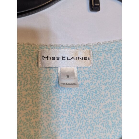 Miss Elaine Womens Light Blue Floral Short Sleeve Nightgown With Button Details - Picture 3 of 7